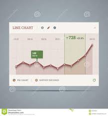 Widget With Growing Line Chart And Icons Stock Vector
