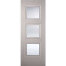 3 Panel Beveled Clear Glazed Door