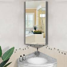 homcom bathroom corner wall mirror
