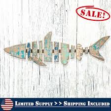 ocean art shark decor jewelry mosaic