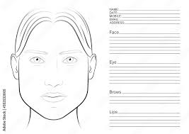 face chart makeup artist blank the