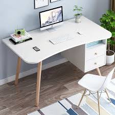 Great savings & free delivery / collection on many items. White Computer Table Student Study Desk With Drawer Office Modern Bedroom Solid Wood Leg Table Shopee Malaysia