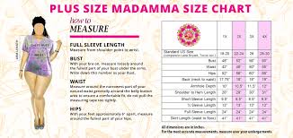 Plus Size Madamma Size Chart 1x 2x 3x 4x Inches