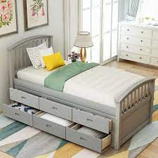 solid wood storage platform bed