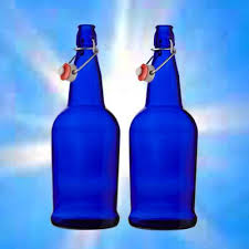 Cobalt Blue Glass Solar Water Bottles