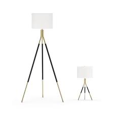 Product titlefranklin iron works traditional table lamps set of 2. Best Selling Modrn Tripod Floor Lamp And Table Lamp Set Black And Gold Accuweather Shop