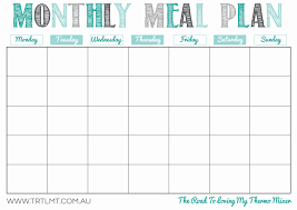 Monthly Menu Planner Free Printable Template Meal Plan Food Business