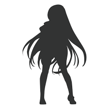 Long brown hair with a skin tone to match. Anime Girl Long Hair Silhouette Transparent Png Svg Vector File