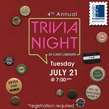See below for further study of some interesting women's history. Cary Memorial Library Join Us For Our 4th Annual Trivia Night Inspired By The 100th Anniversary Of Women S Suffrage We Ll Have Questions And Music Spanning 100 Years On The