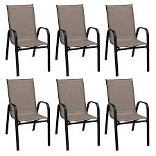 6 Pieces Patio Stackable Dining Chairs