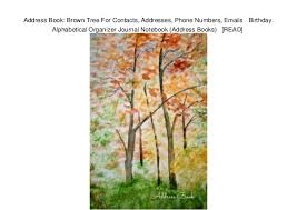 Address Book Brown Tree For Contacts Addresses Phone Numbers Emai