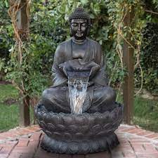 Tall Outdoor Buddha Zen Water Fountain