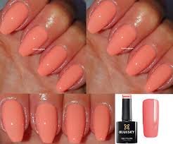 bluesky gel nail polish peach orange