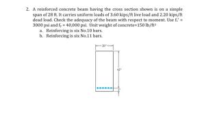 solved 2 a reinforced concrete beam