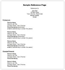 Personal Reference Template Resume List References Page