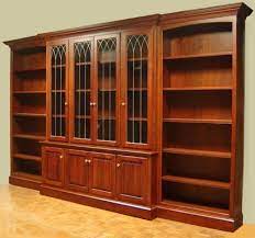 Cherry Bookcase With Leaded Glass Doors