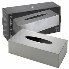 brushed stainless steel tissue box