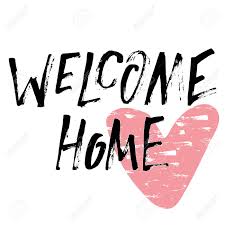 Lettering Welcome Home Hand Drawn With Brush Pen Inc Vector