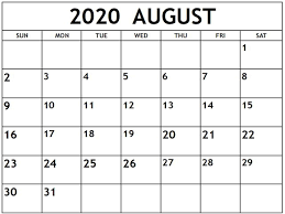Our calendars are available in microsoft word (.docx), pdf or png formats which can easy to download, customize, and print. August 2020 Blank Printable Calendar Tablon