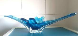 Blue Murano Glass Centerpiece Bowl