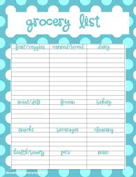 Cute Grocery List Template Free Download Printable Blank Class