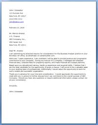 Business Analyst Cover Letter Cover Letter Samples Cover
