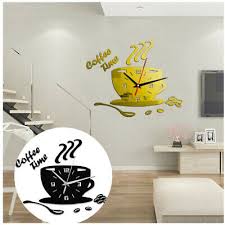 3d Coffee Cup Shaped Wall Clock Kitchen