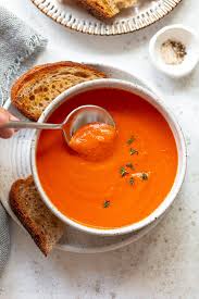 homemade roasted tomato soup with fresh