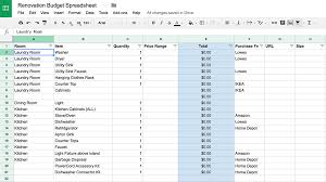 How To Plan A Diy Home Renovation Budget Spreadsheet