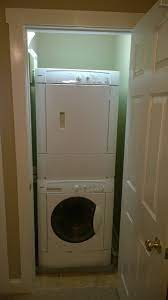 You have a small closet that doubles as a laundry room. How To Remove Dryer From Top Of Stacked Washer Dryer In Small Closet Home Improvement Stack Exchange