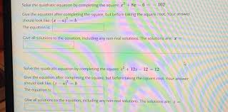 Solve The Quadratic Equation By