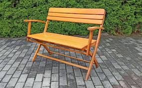 German Beech Folding Bench From Herlag