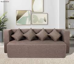 jute sofa bed with 3 cushions