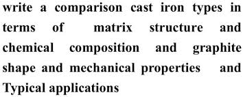 write a comparison cast iron types in