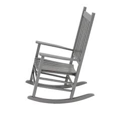 Gray Painted Wood Outdoor Rocking Chair