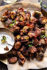 crispy bacon wrapped parmesan brussels