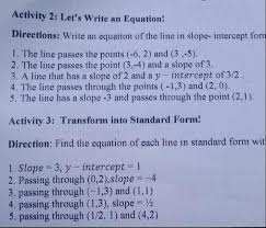 Line In Slope Intercept Form