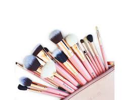 rose gold complete set of makeup brushes