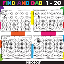 To extend the activity, use the number concentration game. Dab A Dot Number Activity Worksheets 1 To 20 Made By Teachers