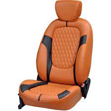 Orange Plain Leather Car Seat Cover