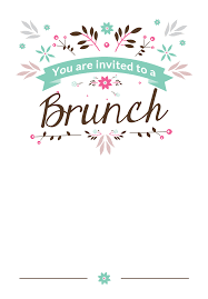 Flat Floral Free Brunch Lunch Invitation Template Free