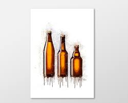 Beer Bottle Art Print Beer Poster Home