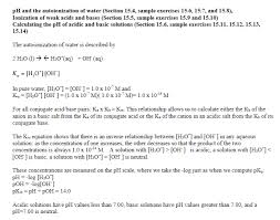 Solved Ph And The Autoionization Of