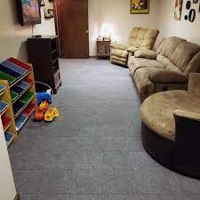 basement modular carpet tiles with a