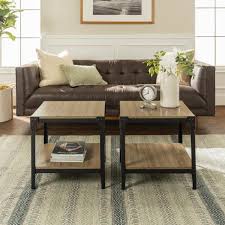 End tables offer smaller spaces for these items along with a lamp and. Walker Edison Furniture Company Rustic Wood End Side Table Set Of 2 Driftwood Hd20aistag The Home Depot