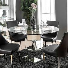 Round Izzy Dining Table With Glass Top
