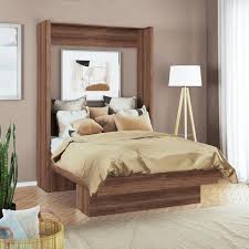 Brown Wood Frame Full Murphy Bed