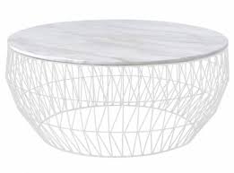 White Marble Top With Metal Wire Base