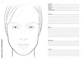 face chart makeup artist blank the