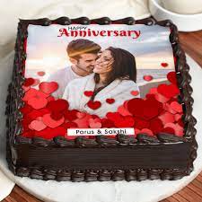 Buy Anniversary Photo Cake 10 Square Shape-Irrevocably Yours